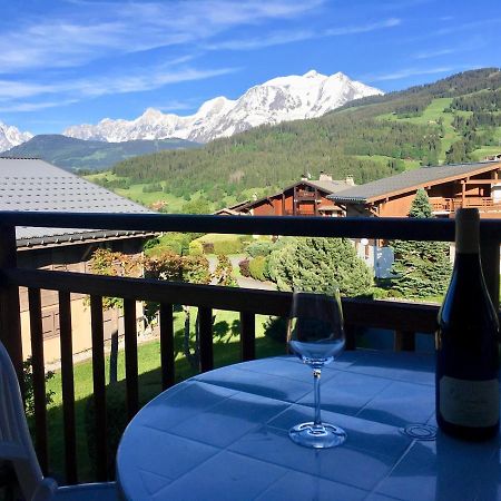 Appartement cosy et chaleureux à Megève avec vue sur le Mont Blanc Demi-Quartier Exterior foto