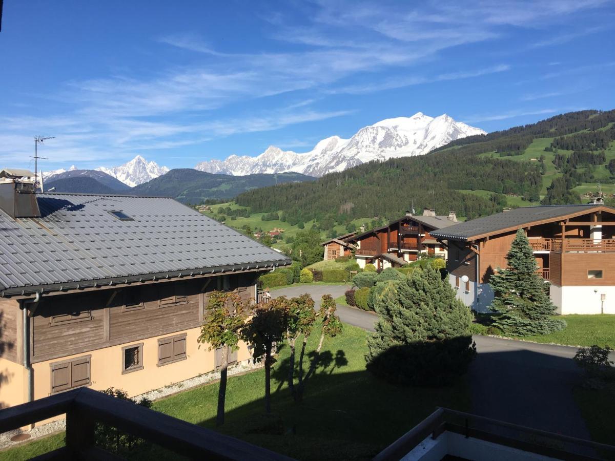 Appartement cosy et chaleureux à Megève avec vue sur le Mont Blanc Demi-Quartier Exterior foto