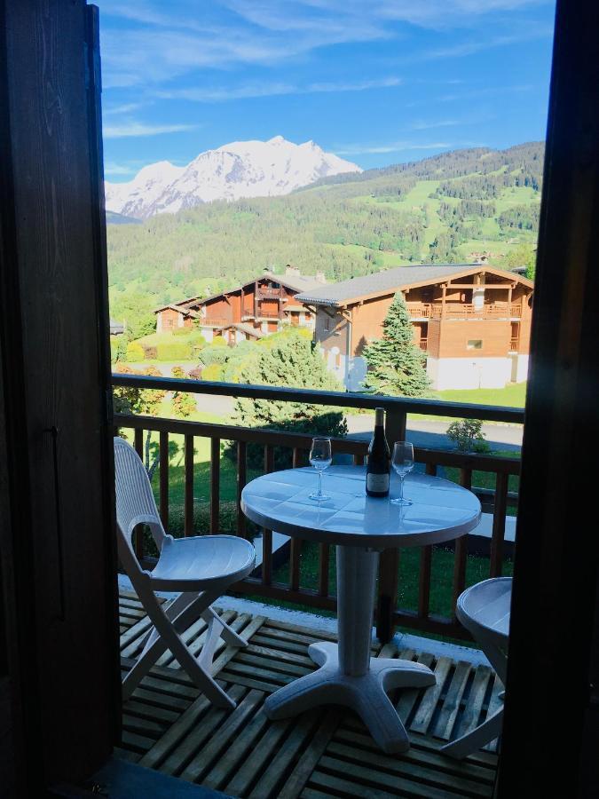 Appartement cosy et chaleureux à Megève avec vue sur le Mont Blanc Demi-Quartier Exterior foto